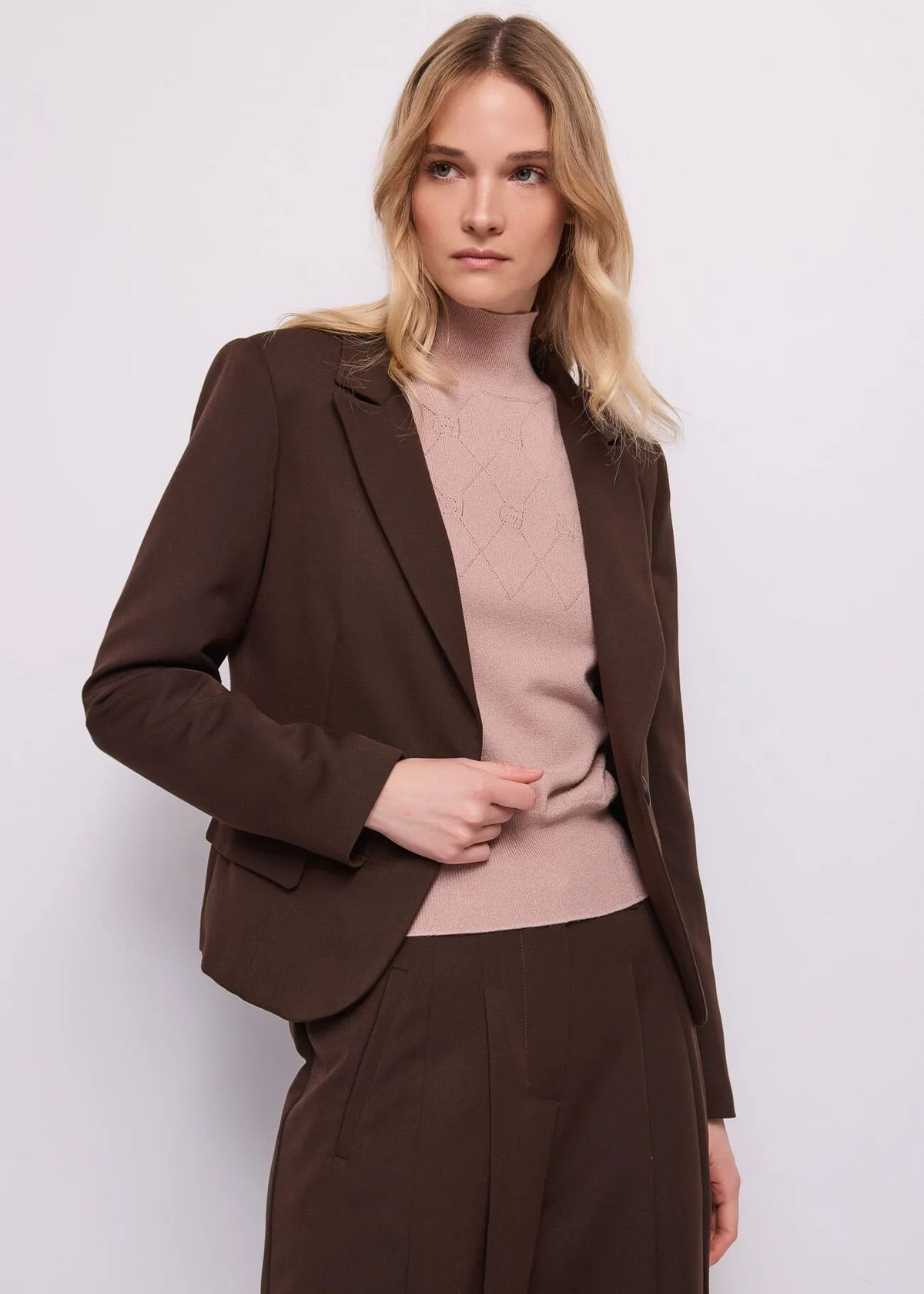Gaudì Blazer da donna in viscosa elasticizzata 621BD35036 3339 marrone