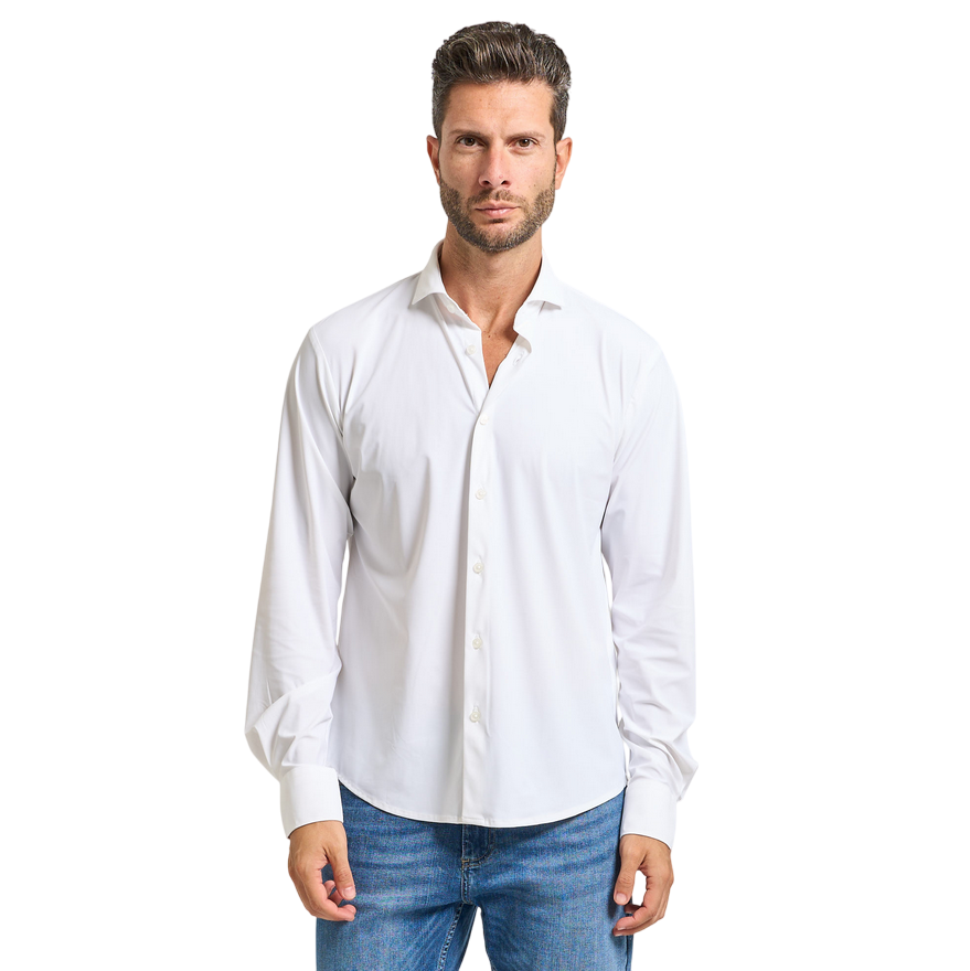 Camicia uomo 100% cotone denim slim fit Camicia uomo 100% cotone denim slim fit