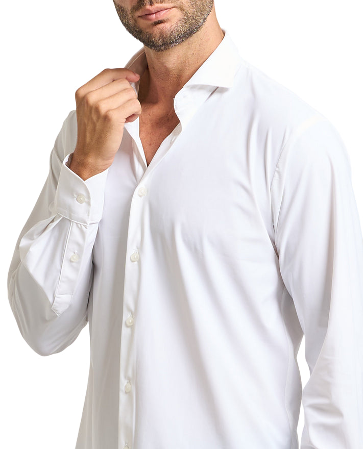 YES ZEE – Camicia Uomo No Stiro 0362 C809 Gesso - dettaglio 