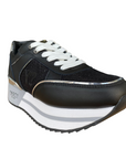 YNot scarpa sneakers da donna con zeppa YNI3510 01 nero-argento