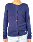 Yes Zee maglioncino cardigan da donna con collo dolcevita M059 0710 blu