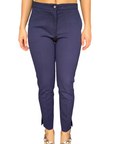 Yes Zee pantalone chinos punto Milano da donna 1111 0710 blu