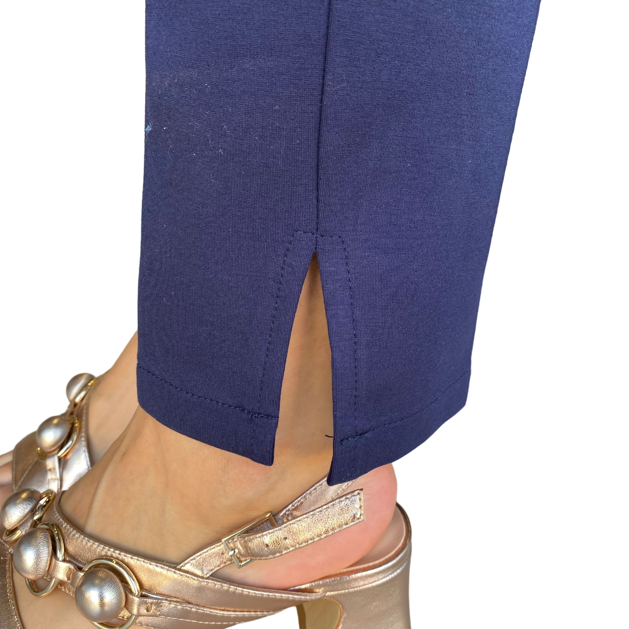 Yes Zee pantalone chinos punto Milano da donna 1111 0710 blu