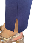 Yes Zee pantalone chinos punto Milano da donna 1111 0710 blu