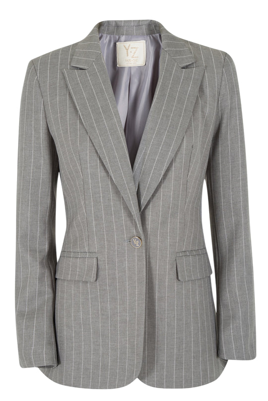 Yes Zee Giacca Gessata 1404 G015 2819 Grigio - Eleganza e Stile Italiano - front