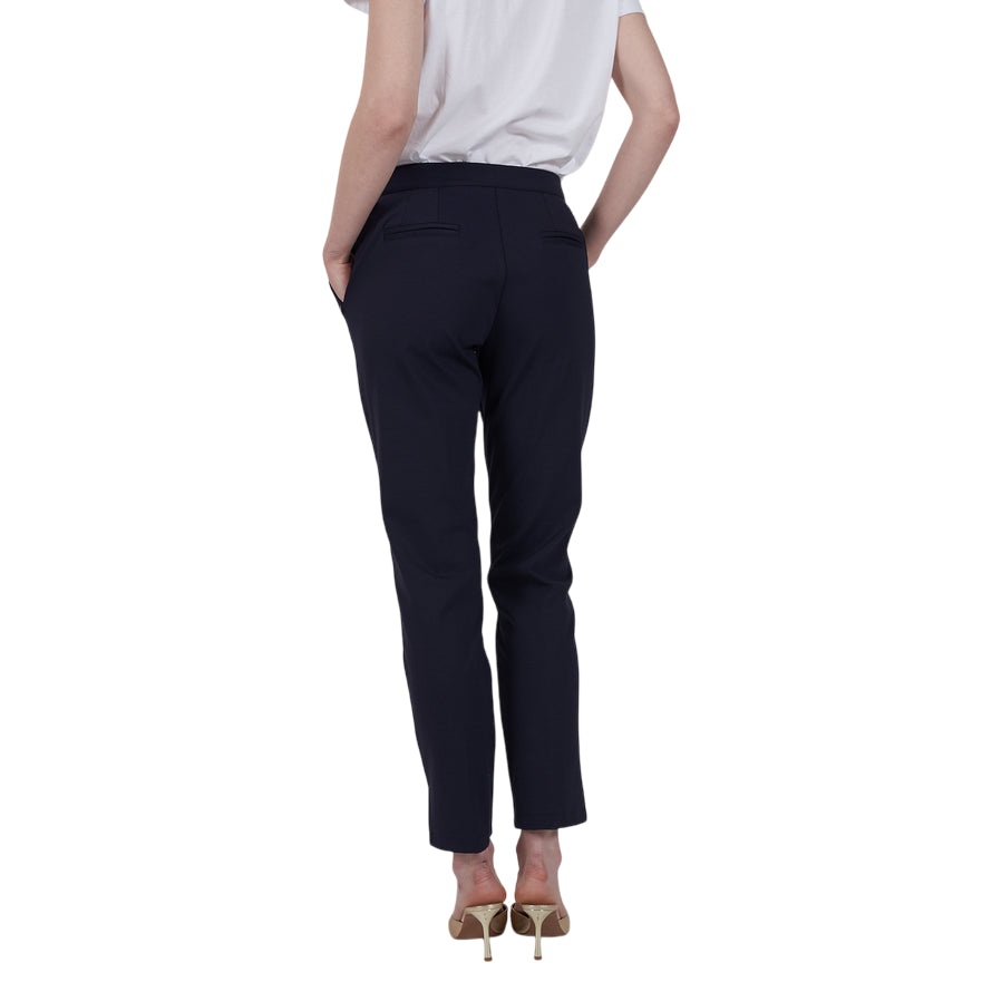 Yes Zee Pantalone Donna Chinos in Punto Milano 1016 P378 CE00 Blu - Vista Posteriore