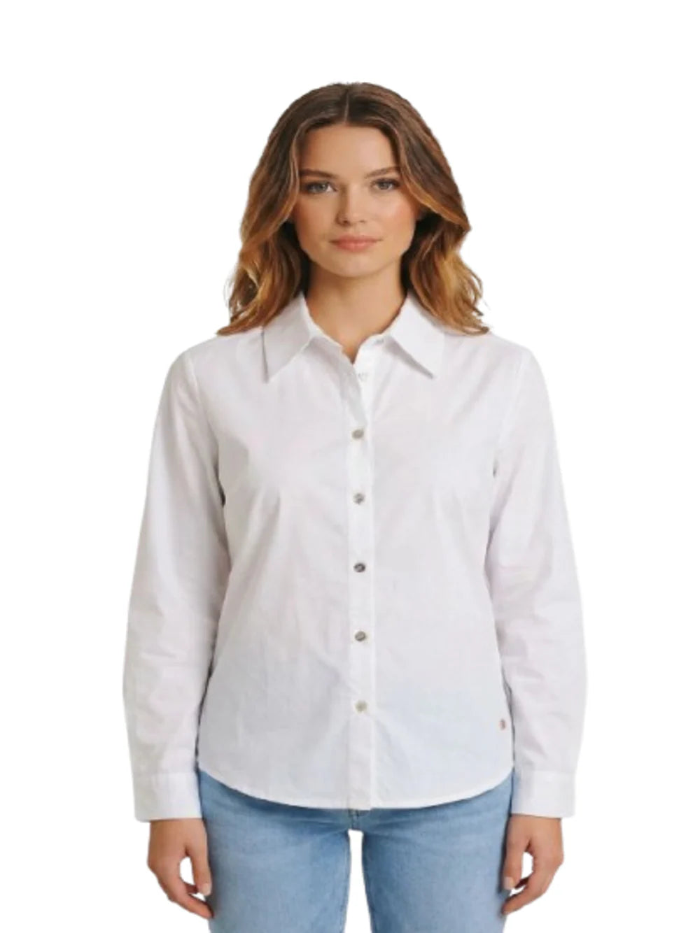 Yes Zee camicia da donna 1058 C407/ED00 0107 bianca