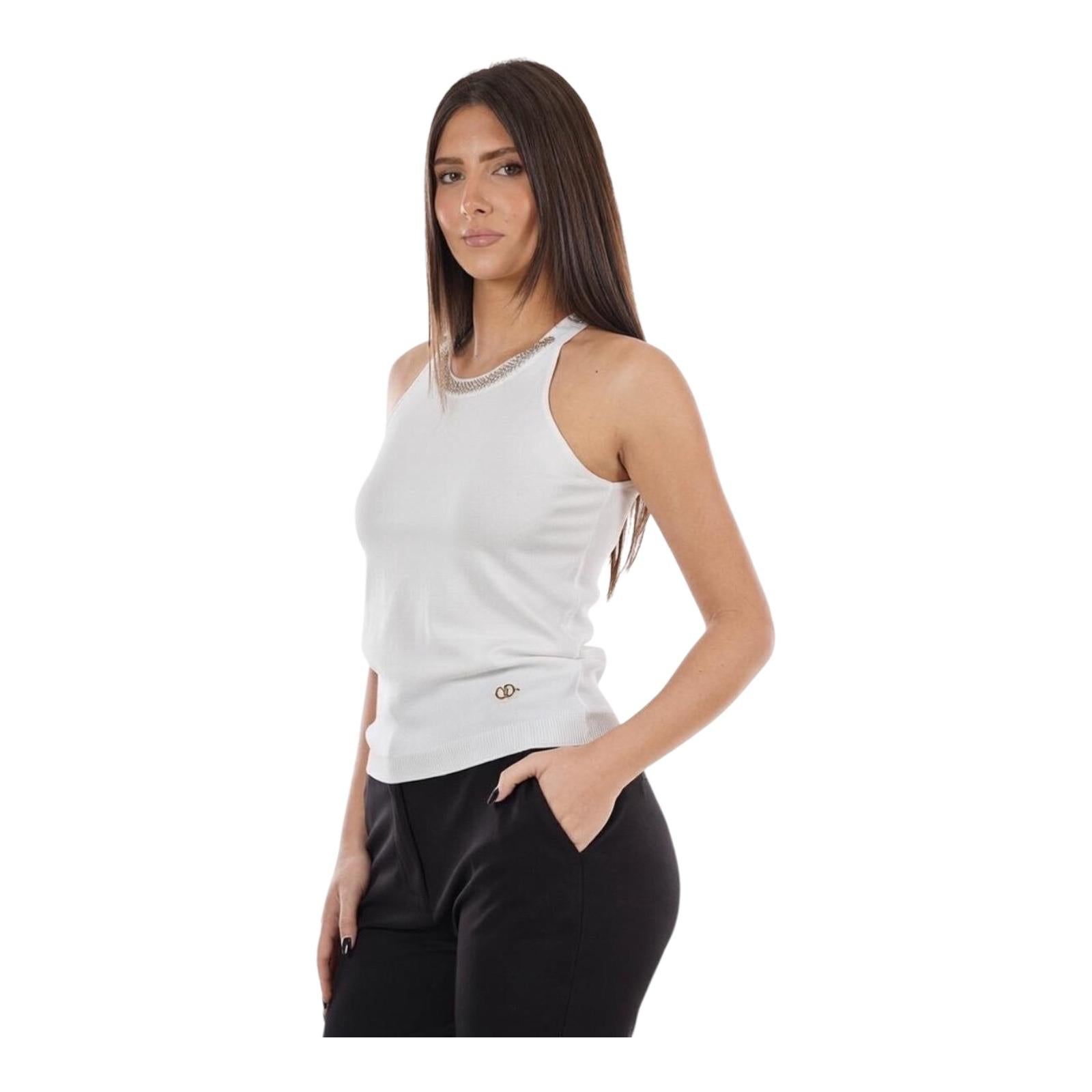 Yes Zee canotta da donna con applicazioni gioiello M242/IF00 0107 gesso