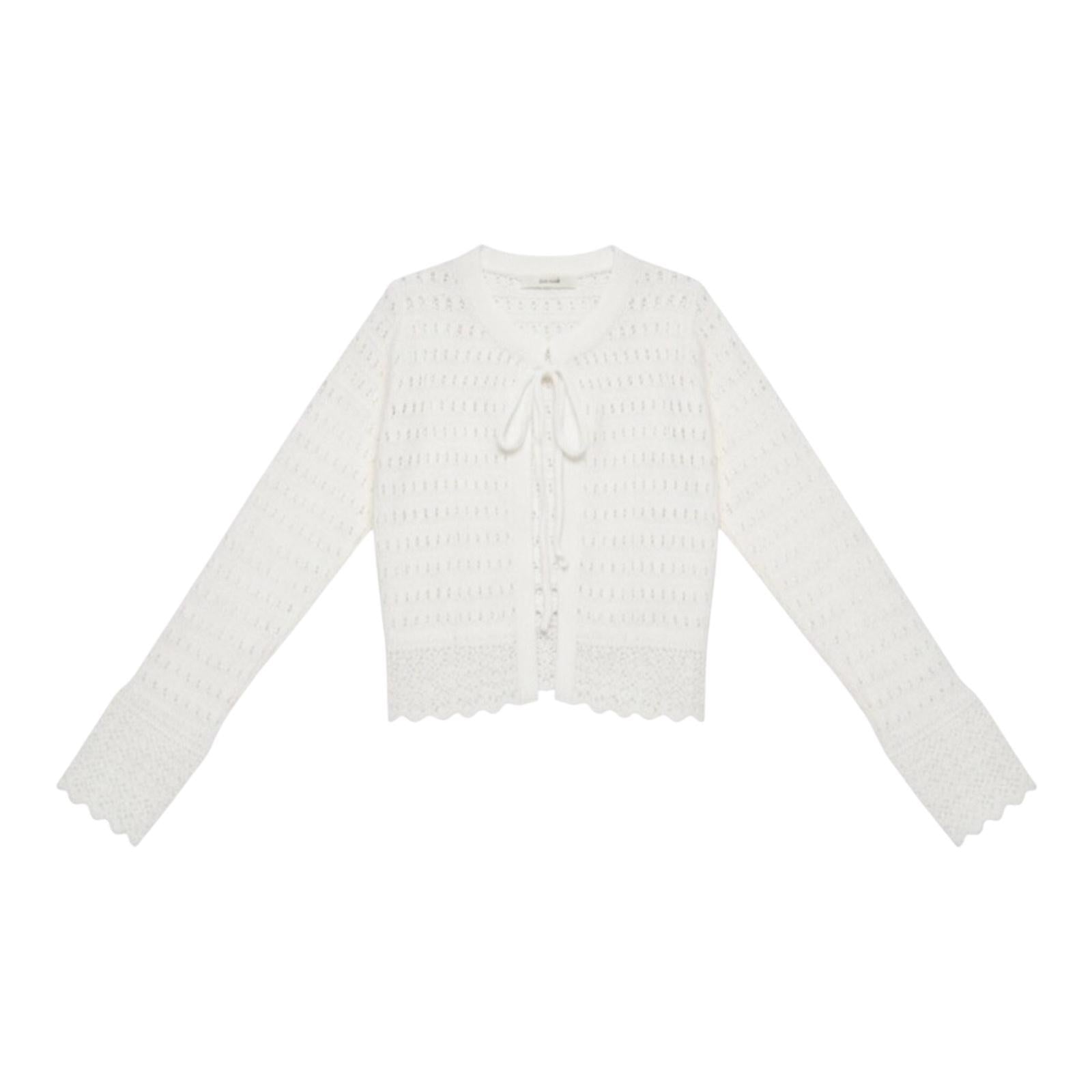 Yes Zee maglia corta da donna con allaccio e coulisse M446/BR00 0107 gesso