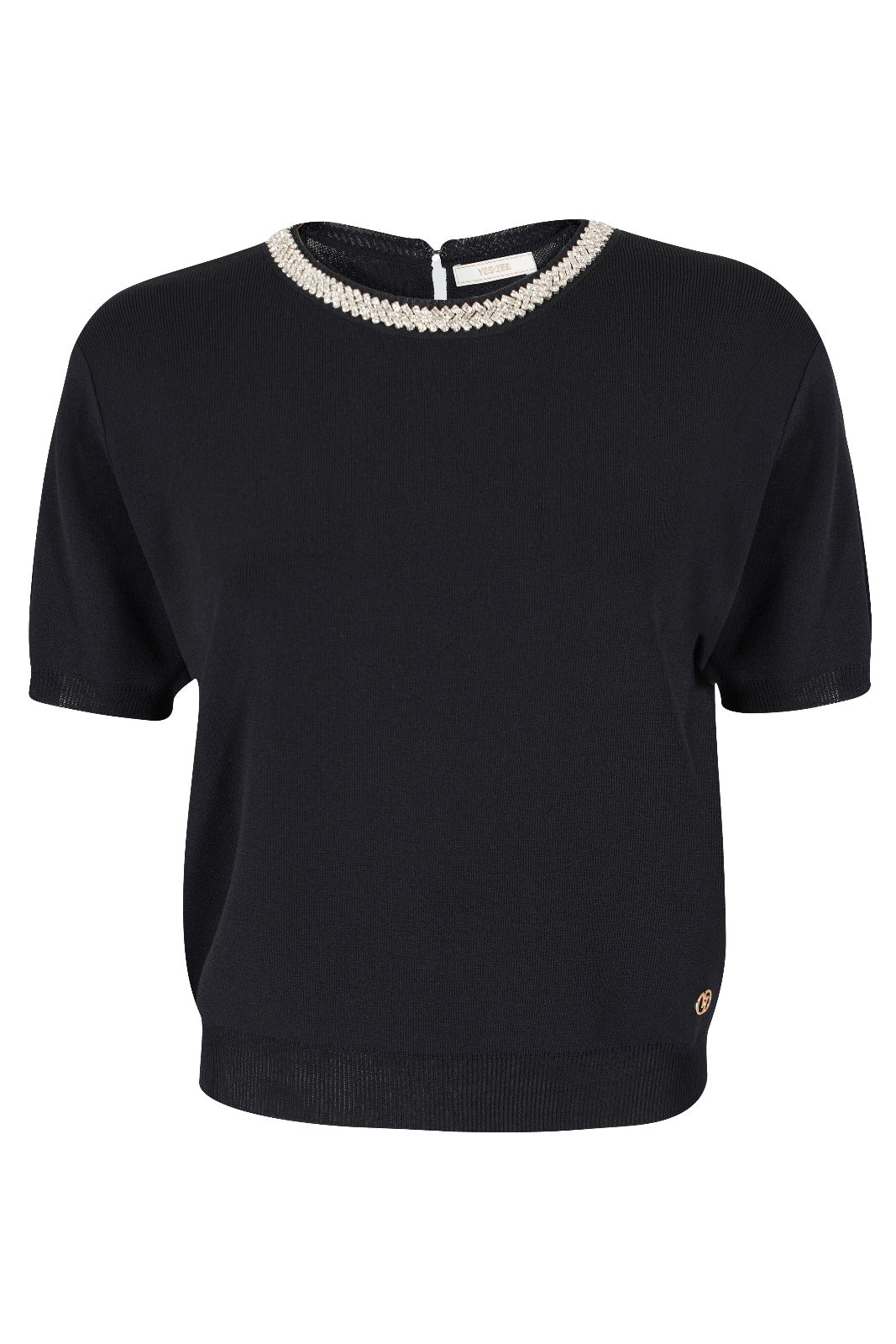 Yes Zee maglia da donna con applicazioni gioiello M243/IF00 0801 Nero