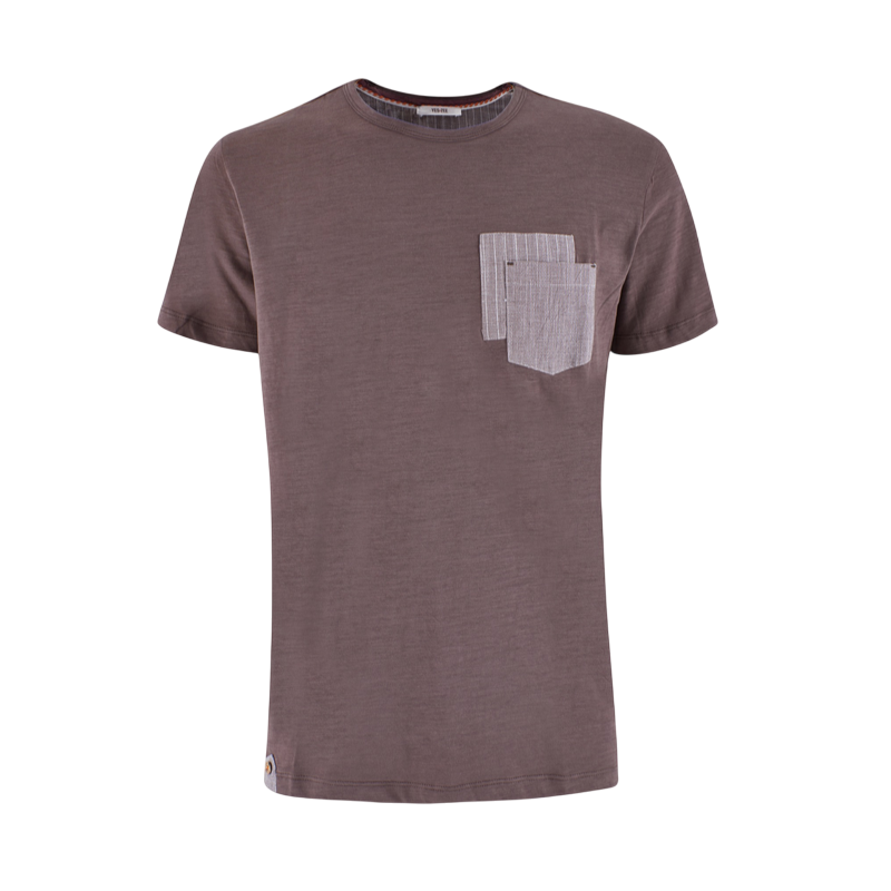 Yes Zee maglietta manica corta da uomo con taschino 0712 T736/S500 0232 cioccolato