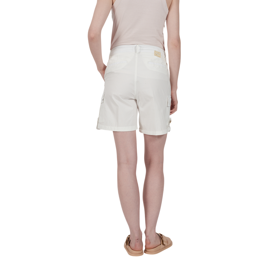Yes Zee pantaloncino cargo da donna con laccetto in vita 1322 P221 WV00 0107 bianco