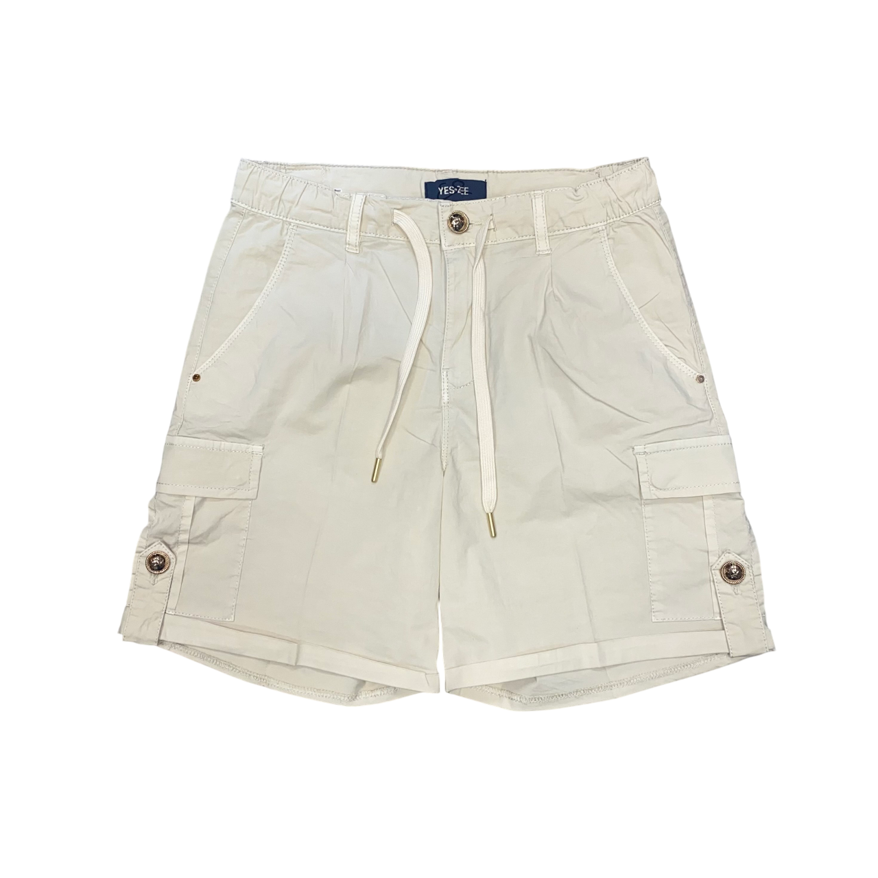 Yes Zee pantaloncino cargo da donna con laccetto in vita 1322 P221 WV00 0222 beige