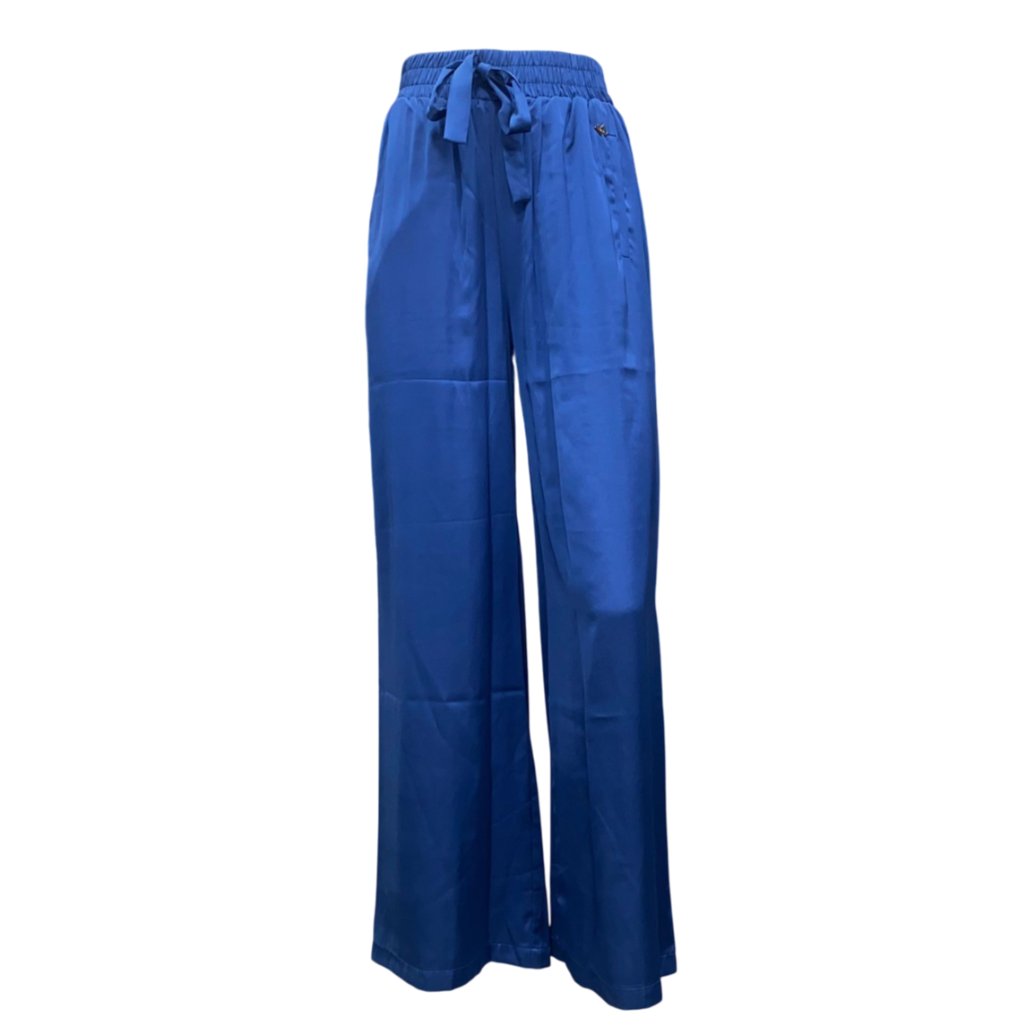 Yes Zee pantalone da donna morbido con coulisse in vita 1455 bluette