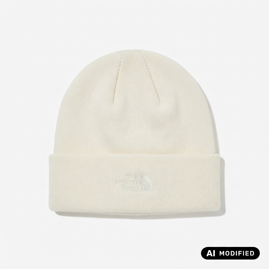 The North Face Berretto classico con risvolto e logo Norm NF0A5FW1QLI latte