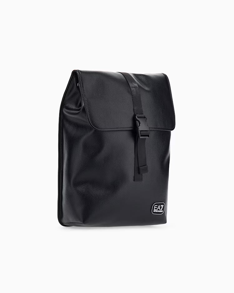 EA7 ARMANI Zaino con finitura martellata e chiusura a fibbia 7X000760 AF29345 UC001 nero