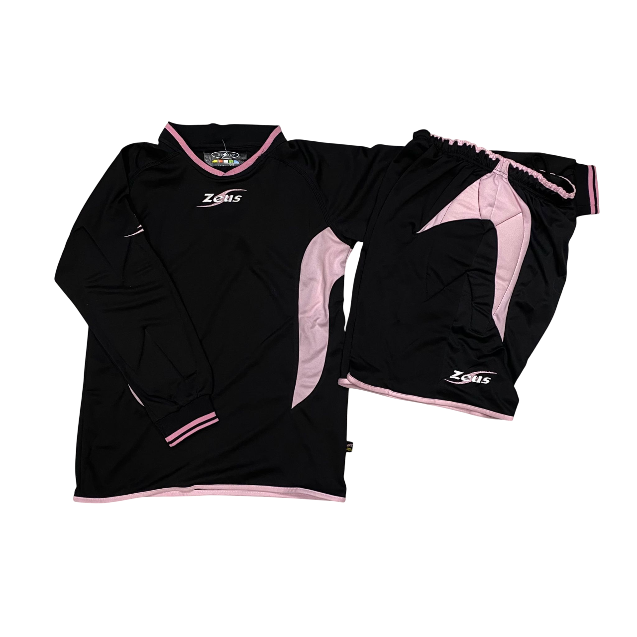Zeus completo maglia e pantaloncino da portiere Iezzo nero-rosa