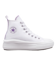 Converse scarpa sneakers da donna con zeppa Chuck Taylor All Star Move A03667C bianco-viola