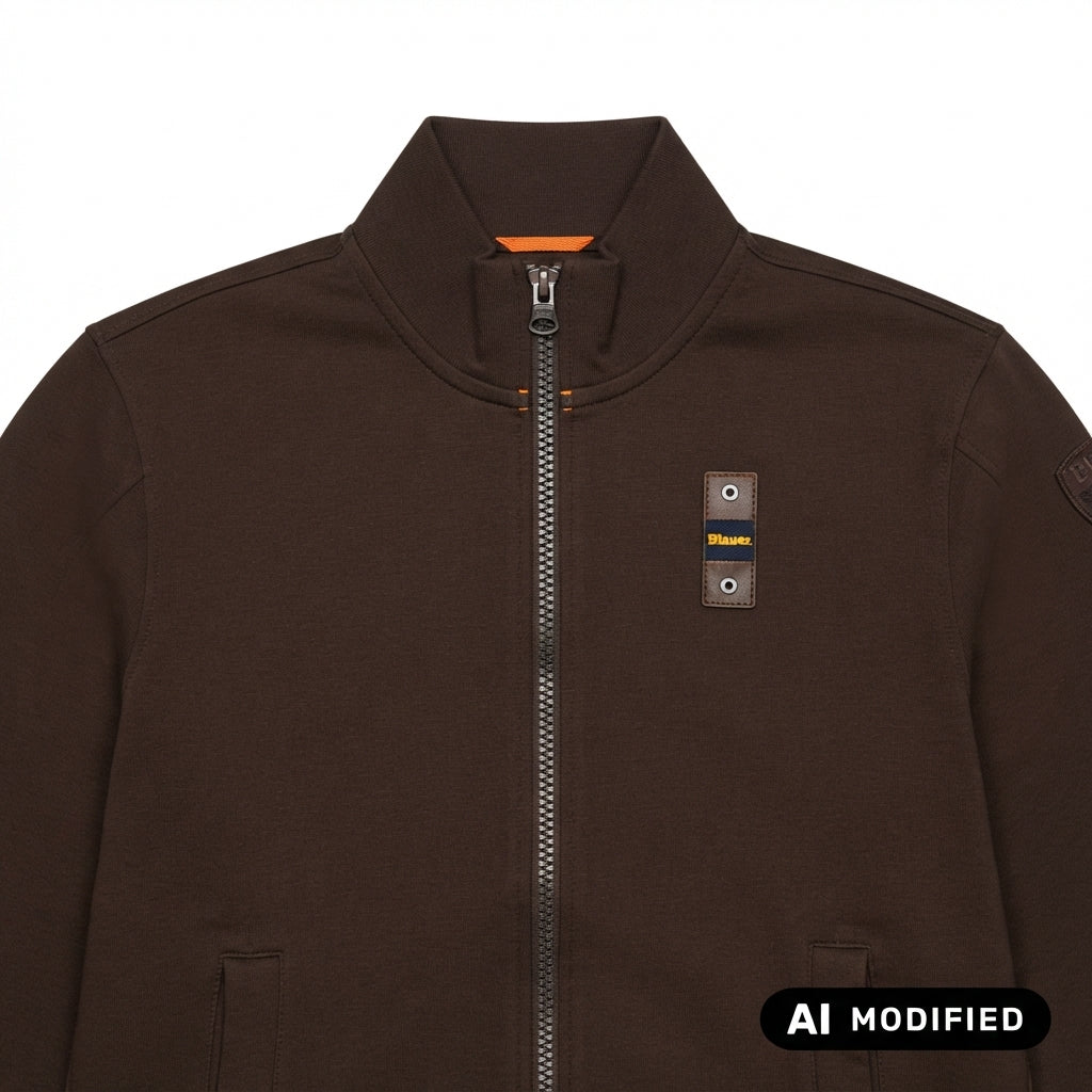 Blauer felpa con cerniera intera da uomo City 26WBLUF01315-007693 382 marrone