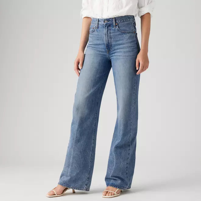 Levi's pantalone jeans da donna ribcage a gamba ampia A60810020 blu