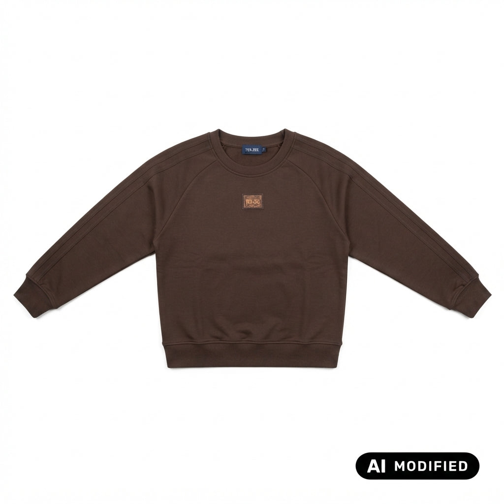 Yes Zee felpa da donna girocollo 1104 F005/NR00 0232 cioccolato