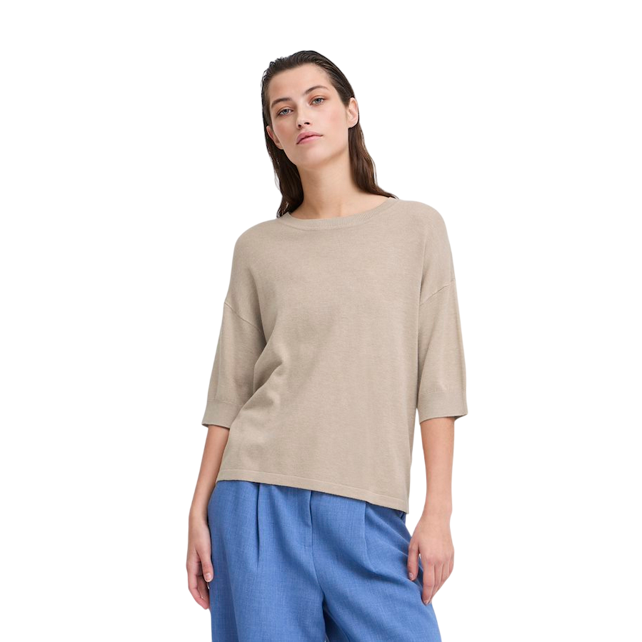 b young maglietta a righe con manica 3/4 da donna Bymmorla 20814397 20814397 ecru