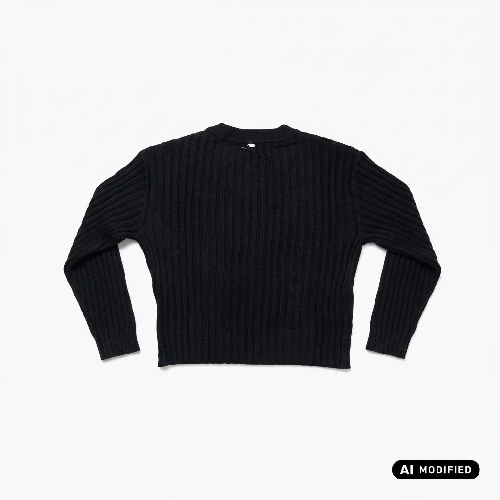 Griffai maglia girocollo a coste da donna in viscosa e lurex finezza 7 DGF7023 nero