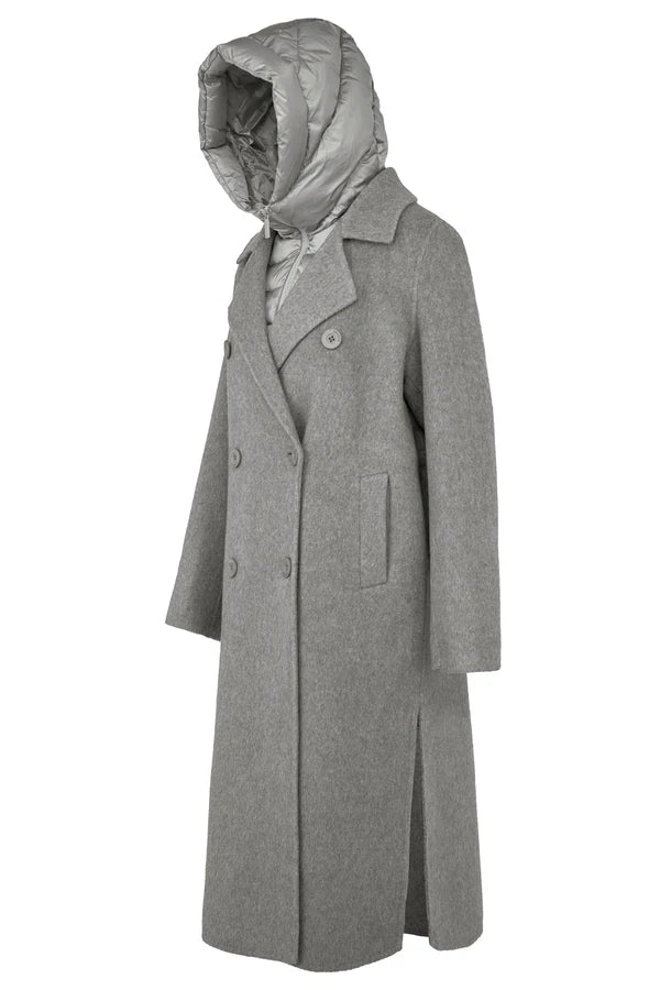 Bomboogie Cappotto da donna in lana e nylon Copenaghen CW9147TWLA6 529 grigio