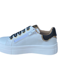 CafèNoir scarpa sneakers da bambina con cerniera laterale C-2281 C1738b bianco