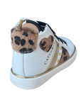 CafèNoir scarpa sneakers alta da bambina con laccio e cerniera laterale C-2351 C1737 bianco