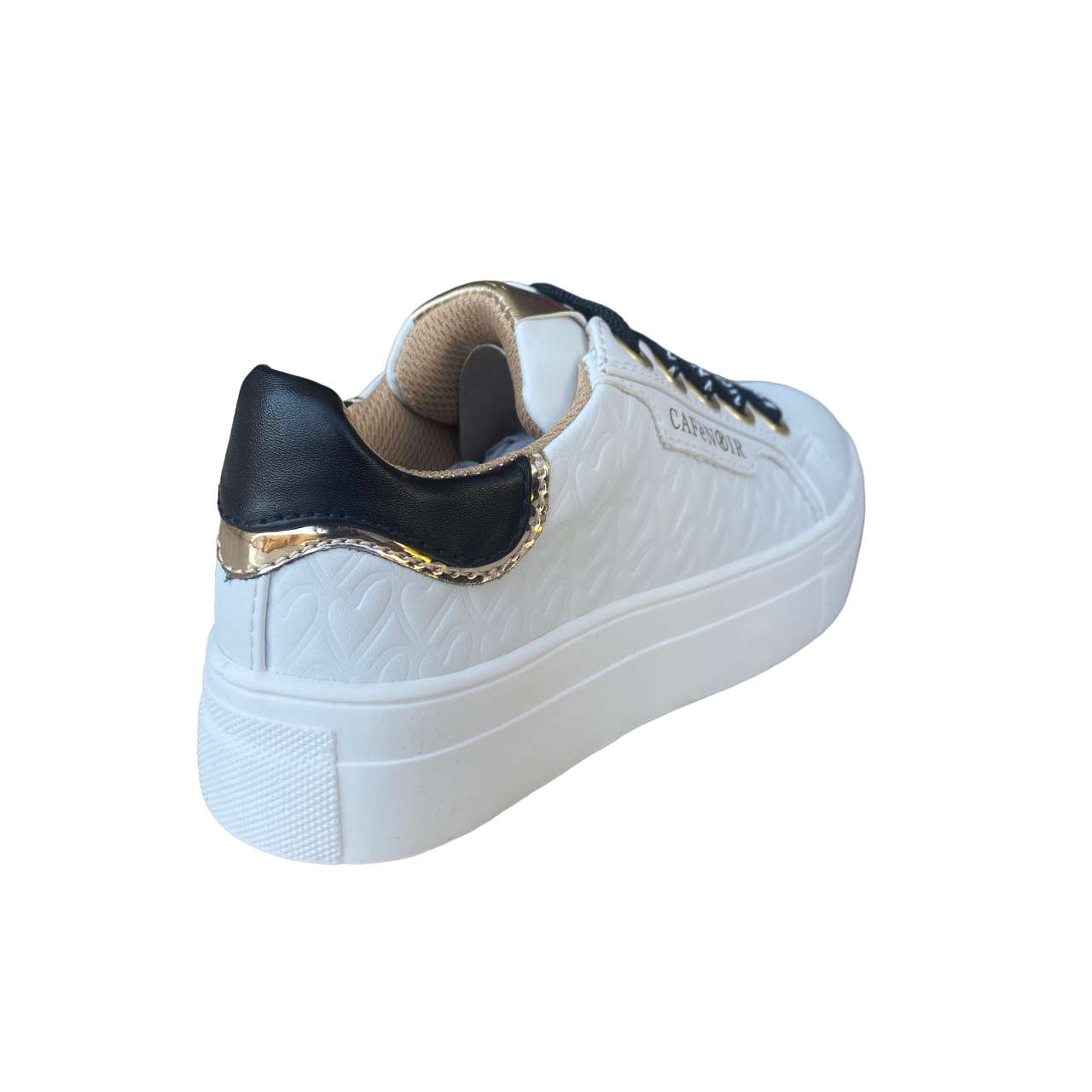 CafèNoir scarpa sneakers da bambina con cerniera laterale C-2281 C1738b bianco