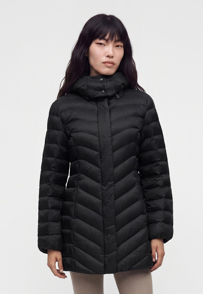 EA7 Emporio Armani Giubbotto Lungo 7W001532 AF16413 UC001 Donna Nero - Piumino con Cappuccio