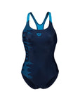Arena Costume da donna intero Logo Swim Pro Back 006354 780 navy-turquoise
