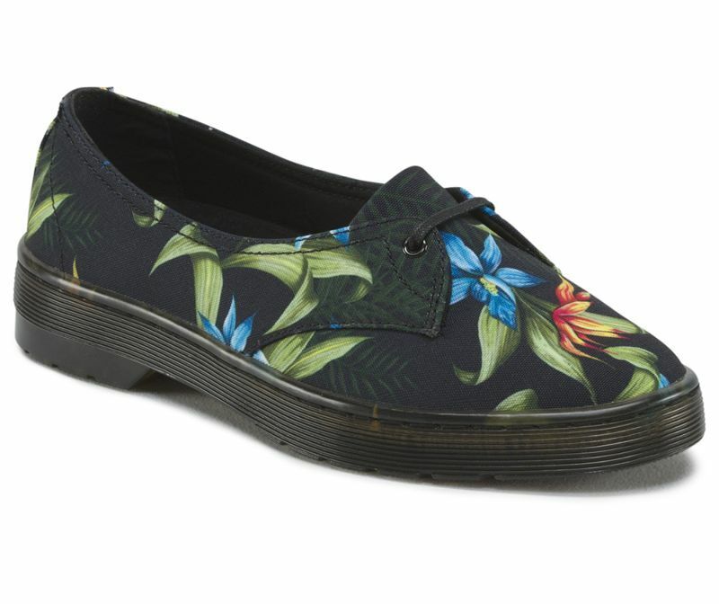 Dr. Martens scarpa ballerina in tela da donna Morada Hawaiian Floral T Canvas 16576002 nero