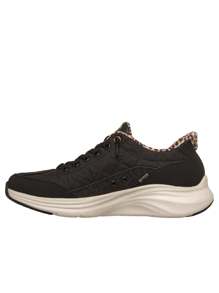 Skechers scarpa sneakers da donna Slip-ins Contour Foam Cozy Fit Leopard Dream 150419-BLK nera