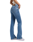 Pantalone jeans Lee Jessica a zampa da donna 112349550 in denim blu chiaro elasticizzato con vestibilità flare e dettagli autentici lato