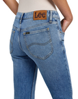 Pantalone jeans Lee Jessica a zampa da donna 112349550 in denim blu chiaro elasticizzato con vestibilità flare e dettagli autentici posteriore