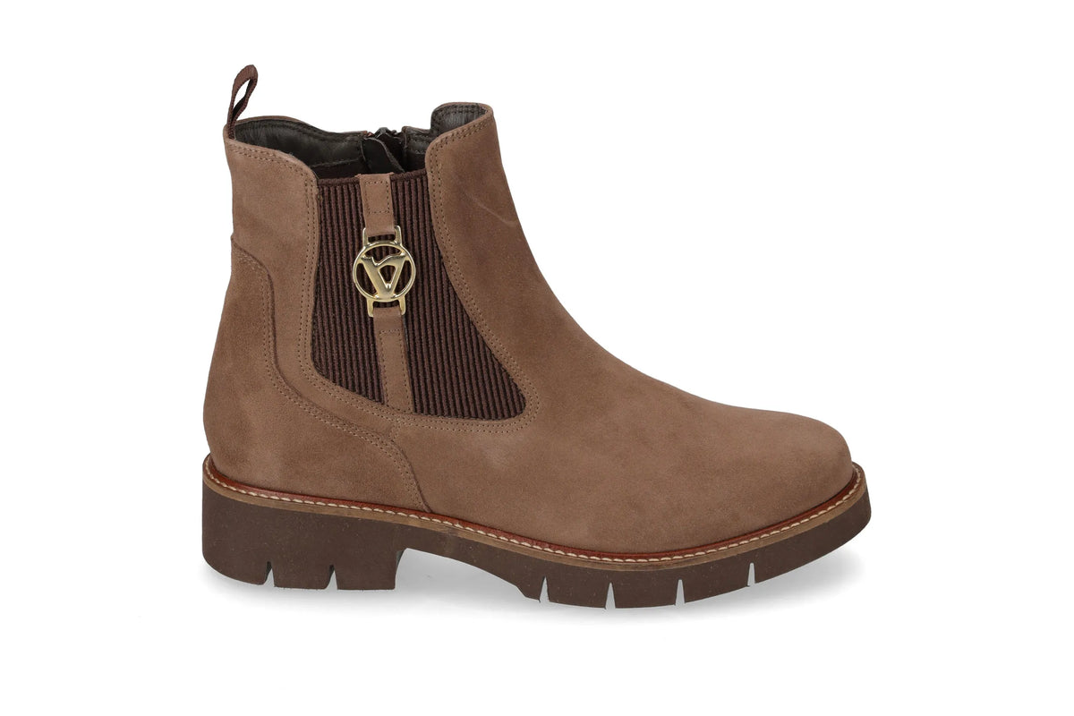 Valleverde stivale da donna in camoscio co elastico e cerniera 17182A tortora