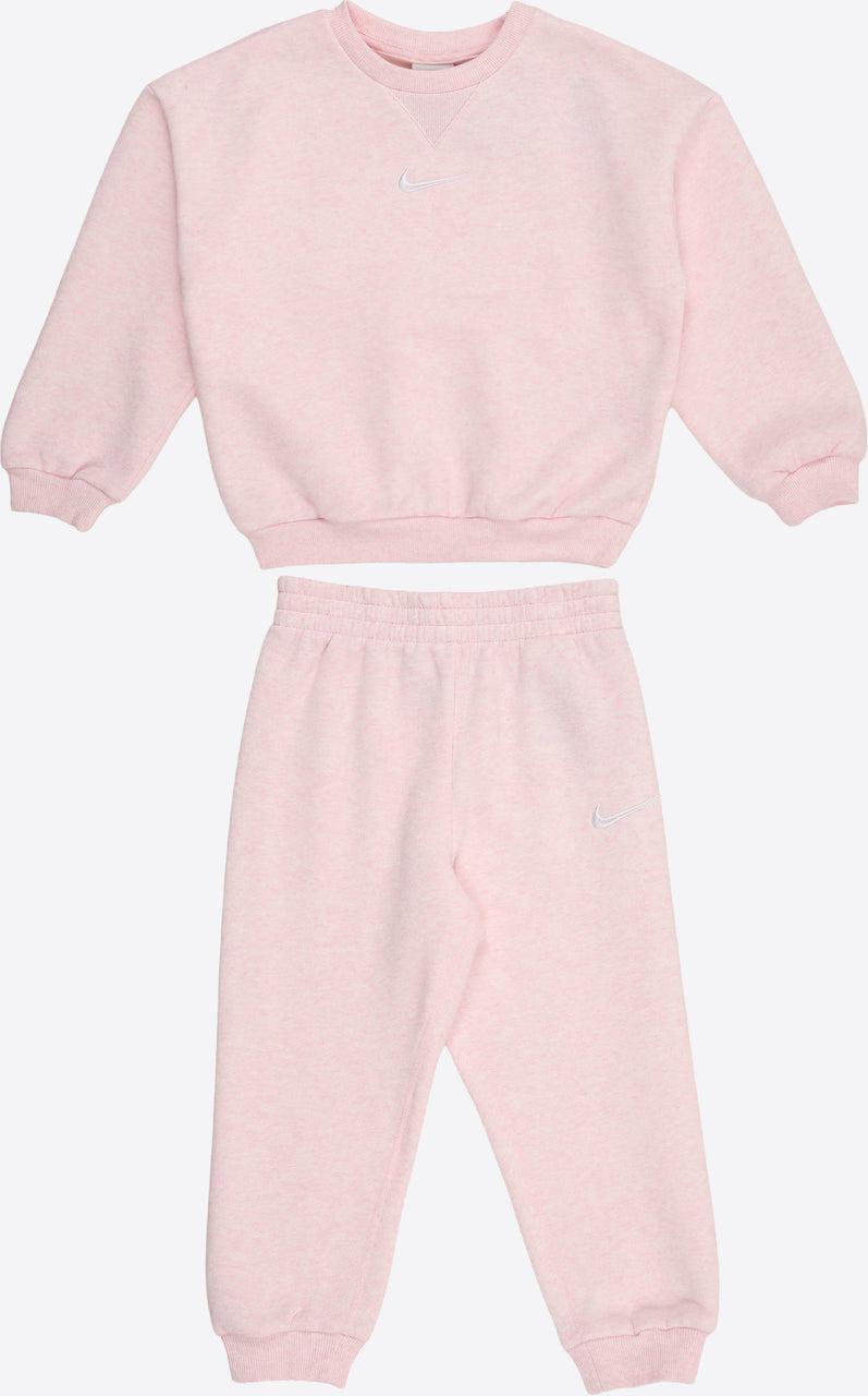 Nike tuta da bimba in cotone felpato con felpa girocollo Essential 66M188-AAR rosa