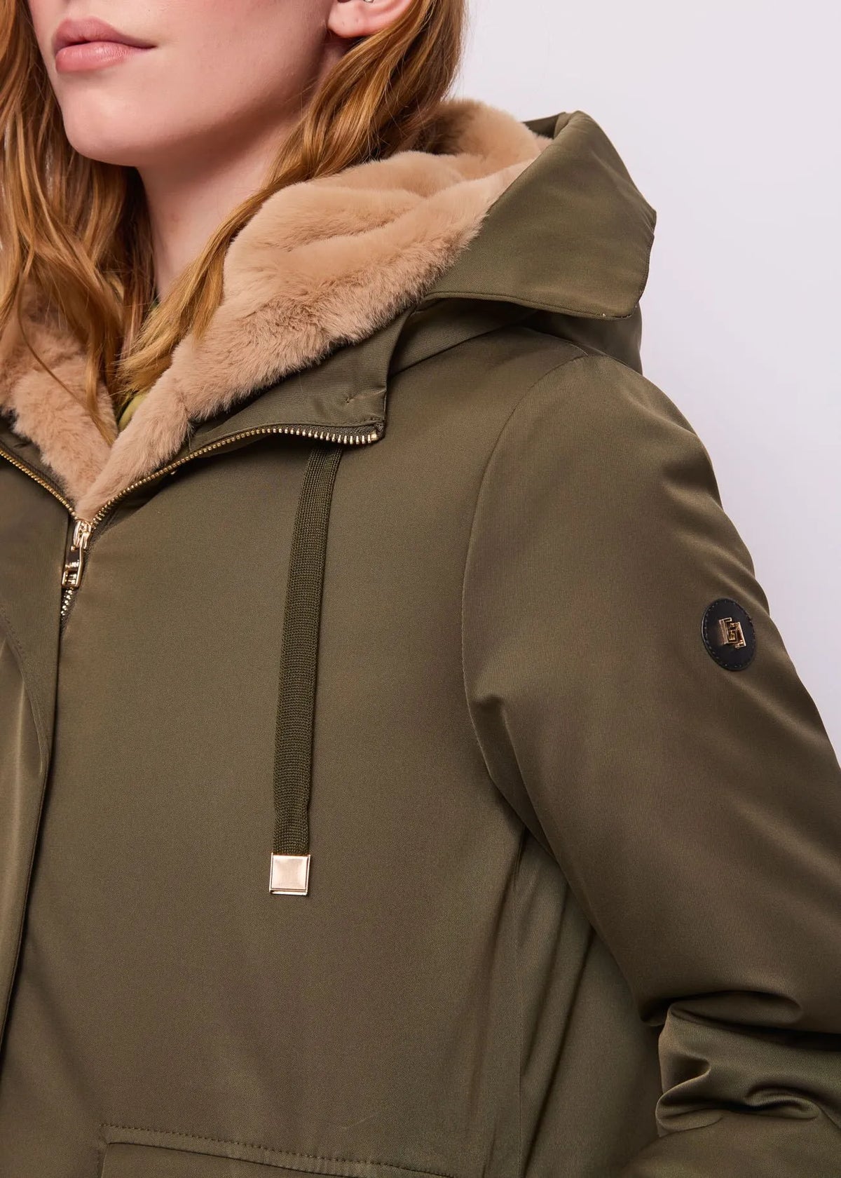 Gaudì Parka da donna con pelliccia sintetica 621BD35017 verde
