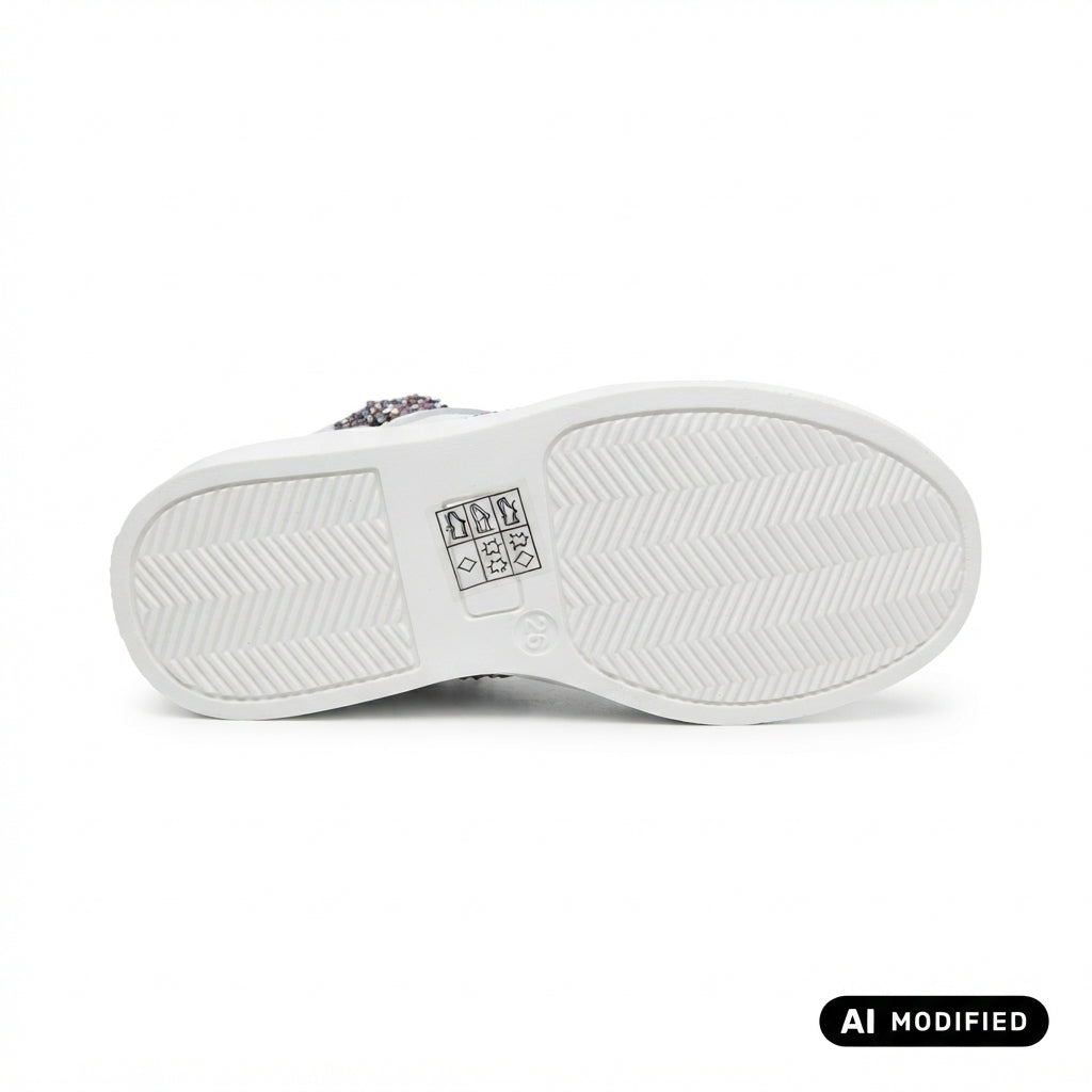 Balducci scarpa sneakers alta con laccio e cerniera da bimba BUTT1972 beige