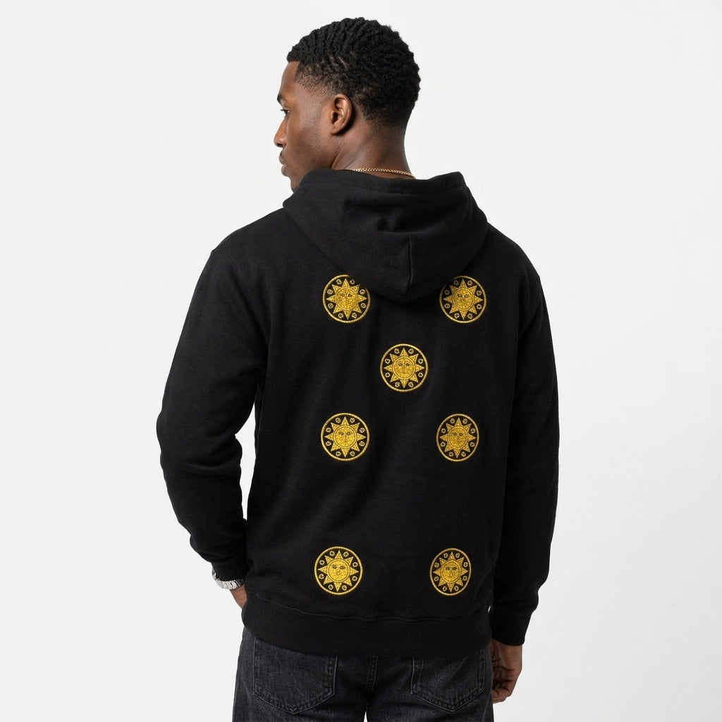 Dolly Noire felpa da uomo Sette di Denari - Napoletane Hoodie SW1362-GQ-01 nera