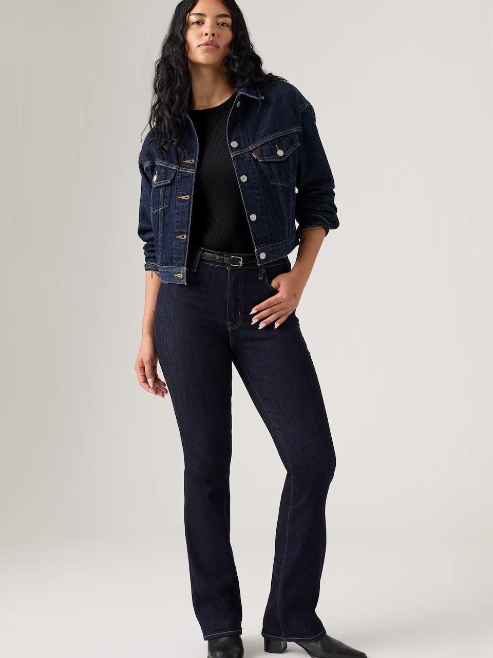 Levi's pantalone jeans donna 725 bootcut a vita alta blu