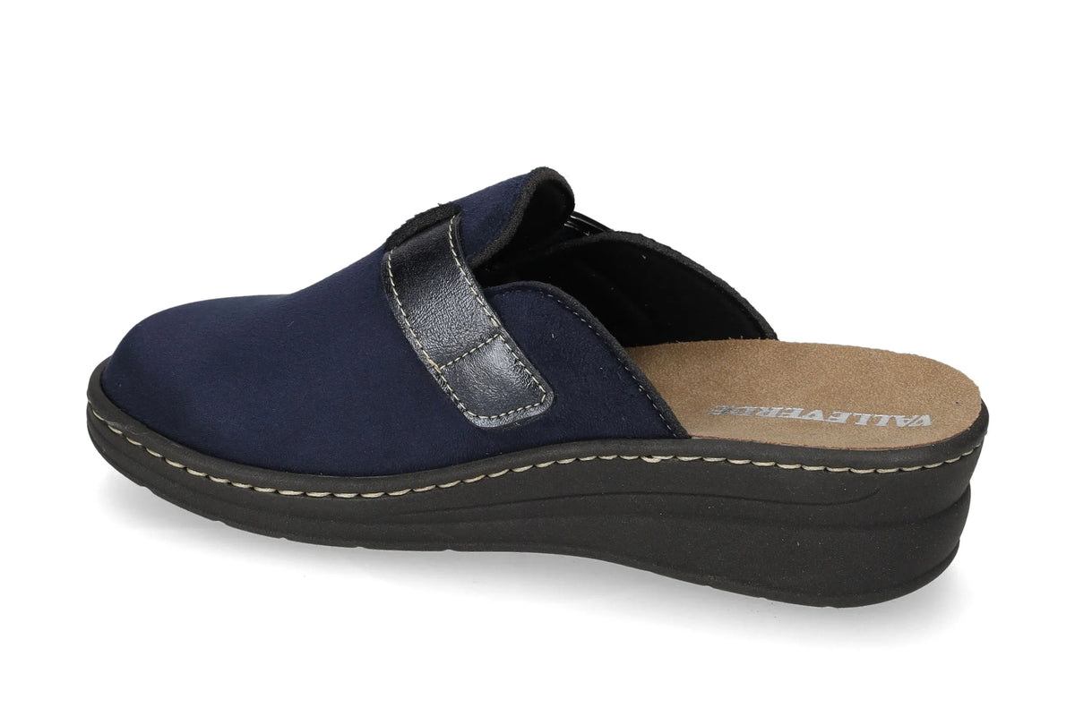 Valleverde pantofola con soletta removibile da donna 56501-1 blu