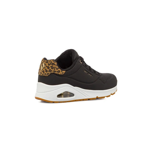 Skechers scarpa sneakers da donna Uno Jungke Nite 177093/BKLD nero-leopaardo