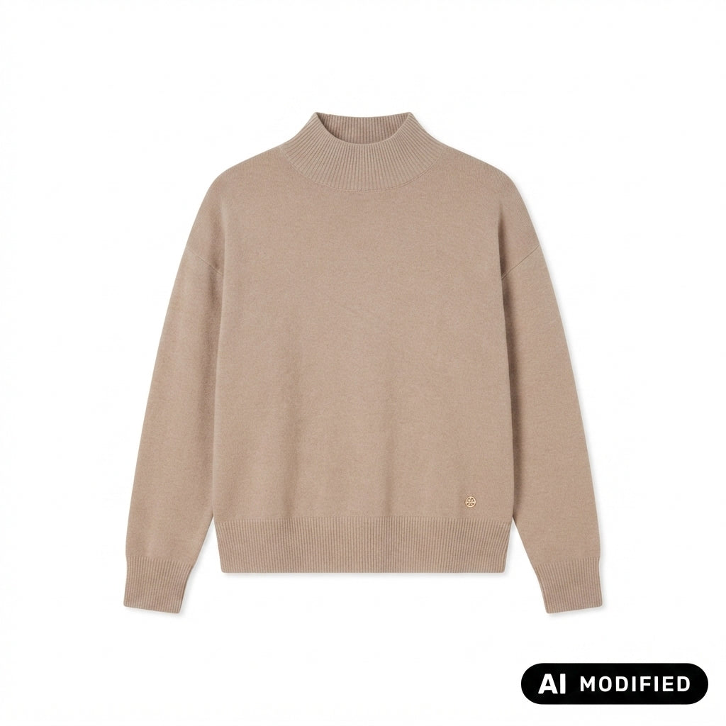 Yes Zee maglia da donna con collo alto 1058 M050/RU 0222 beige