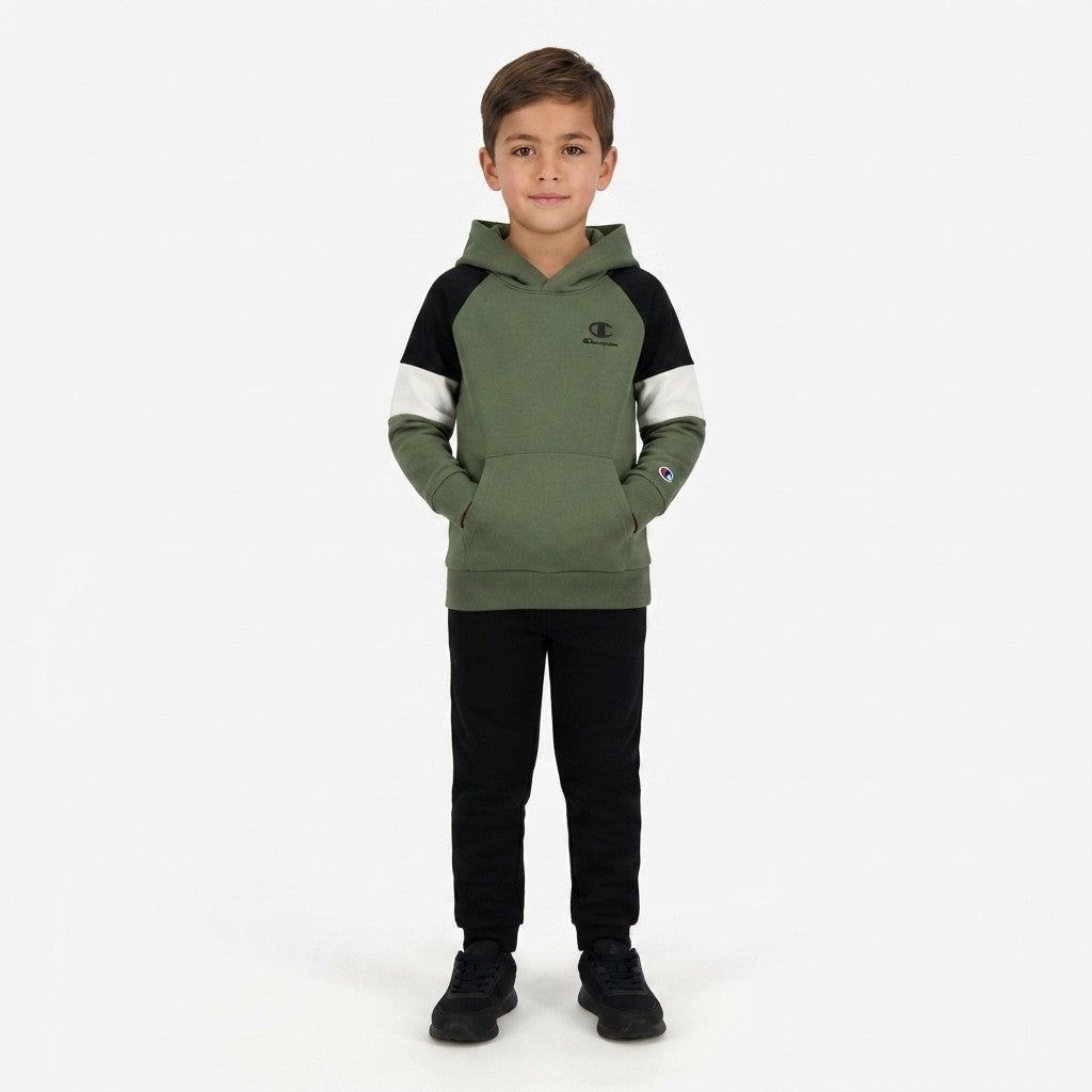 Champion felpa junior chiusa con cappuccio Hooded Sweatshirt 307715 GS548 verde
