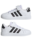 Adidas scarpa sneakers da bambino Grand Court 2.0 EL GW6521 bianco-nero