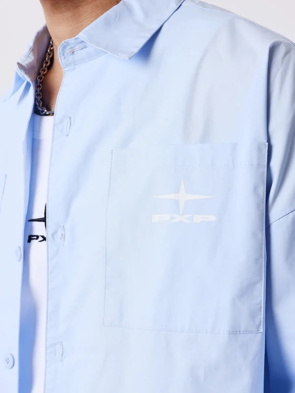 PxP Camicia doppia manica elegante 2633311 celeste