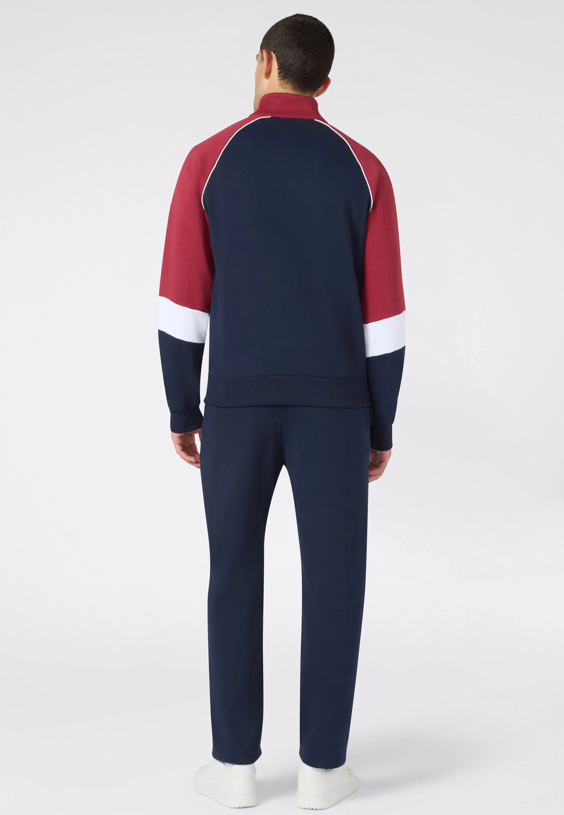 Champion tuta sportiva uomo con cappuccio in cotone felpato 222692-BS501 blu-rosso
